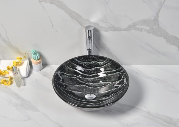 Infinity Black Round Glass Basin – New Concept Bathrooms Call Now Tel ...