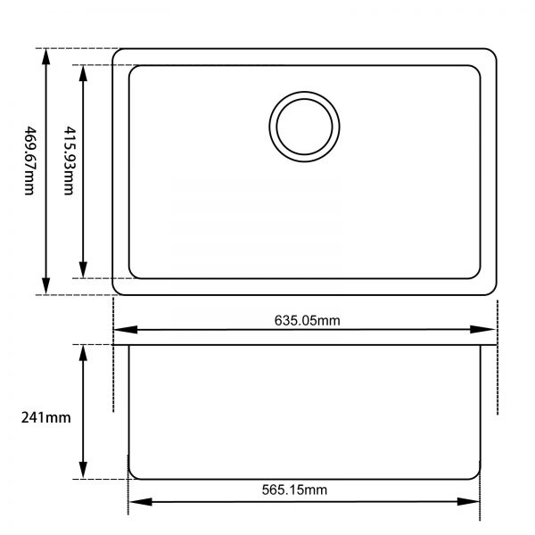 Aquaperla Black Granite Quartz Stone Undermount Kitchen Sink Single Bowl - Image 2