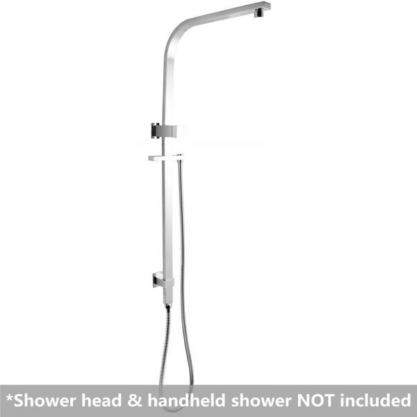 Aquaperla Chrome Square Shower Station without Shower Head and Handheld Shower