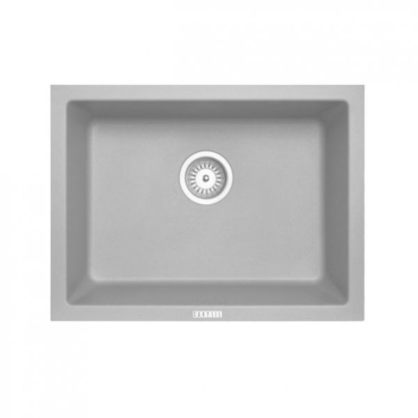 Aquaperla Carysil Concrete Grey Single Big Bowl Granite Kitchen/Laundry Sink Top/Flush/Under Mount