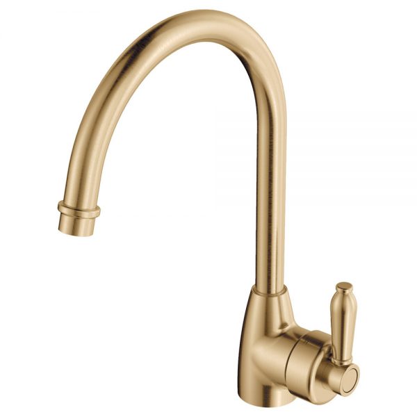 Fienza Eleanor Gooseneck Sink Mixer, Urban Brass / Urban Brass