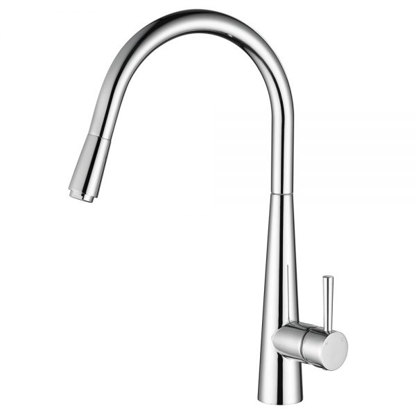 Fienza Isabella Deluxe Gooseneck Pull-Out Kitchen Mixer, Chrome