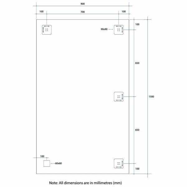 MS1590HN Rectangle 25mm Bevel Edge Mirror - Image 4